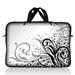 LSS 13.3 inch Laptop Sleeve Bag Carrying Case with Handle for 13.3 13 12.1 12 Apple MacBook Acer Dell Hp Sony Grey Swirl Black & White Floral