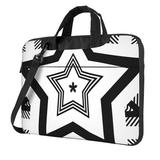 Black & White Five-Pointed Star Laptop Bag 15.6 inch Laptop or Tablet Business Casual Laptop Bag