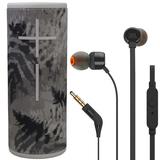 Ultimate Ears BOOM 3 Portable Wireless Bluetooth Speaker Jungle Grey and JBL T110 in Ear Headphones