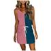 SEMIMAY Women s Dress With Front Tie V-neck Spaghetti Strap Vest Skirt Summer Open Back Flowing Mid-length DressSoft material light and comfortable for the upcoming summer days Office Girl