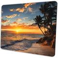 Sunset Beach Mouse pad with Tropical Ocean Landscape and Non-Slip Rubber Base Design for Personalized Women s Office Desktop Decoration Accessories 9.5x7.9 inch