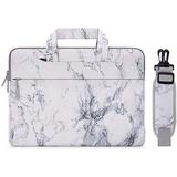 Laptop Sleeve Bag Compatible with 13-13.3 inch MacBook Pro MacBook Air Notebook Computer Canvas Marble Patterns Carrying Case Briefcase White