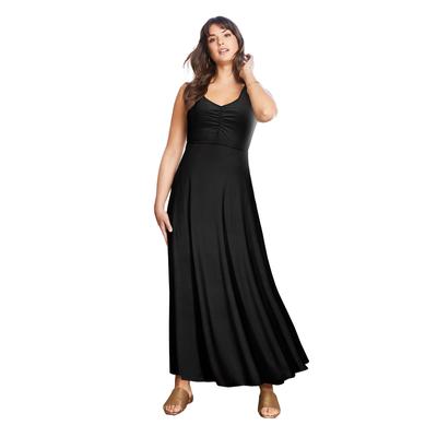 Plus Size Women's Sleeveless Sweetheart Dress by June+Vie in Black (Size 10/12)