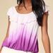 Free People Tops | Free People Ombre Dip Dye Off Shoulder Top | Color: Pink/Purple | Size: Xs