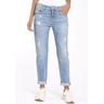 Destroyed-Jeans GANG ""94AMELIE"" Gr. 28 (36), N-Gr, blau (usedspringmi) Damen Jeans mit Destroyed-Effekten