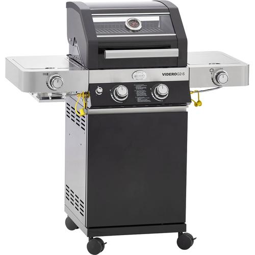 „Gasgrill RÖSLE „“BBQ-Station VIDERO, 25533″“ Grills Gr. B/H/T: 114,5 cm x 117,5 cm x 57 cm, schwarz Gasgrills G2-S Schwarz, 2 Brenner, extra Primezone und Seitenbrenner, VARIO+“