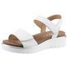 Sandalette ARA "BILBAO", Damen, Gr. 40, weiß, Glattleder, unifarben, casual, Schuhe, Sommerschuh, Sandale, Keilabsatz, Klett, Weite G (weit), Topseller