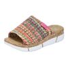 Pantolette RIEKER, Damen, Gr. 39, bunt (multi), Textil, modisch, Schuhe, Keilabsatz, Sommerschuh, Schlappen im Sommerlook, Topseller