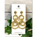 J. Crew Jewelry | J. Crew Gold Beaded Dangle Hoop Earrings Nwt | Color: Gold | Size: Os