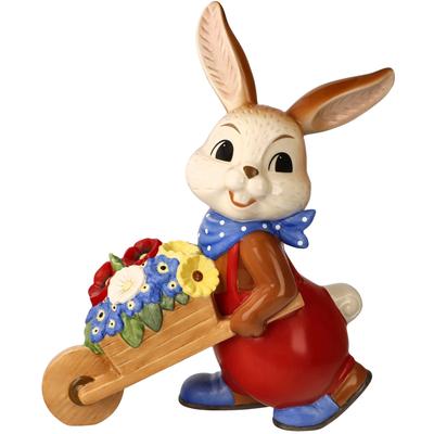 Osterhase GOEBEL "So schön ist der Frühling", bunt, B:9cm H:22cm T:25cm, Steingut, Dekofiguren, Sammelfigur, Hasenjunge 