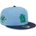 Men's New Era Light Blue/Navy St. Louis Cardinals Green Undervisor 59FIFTY Fitted Hat