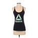 Reebok Active Tank Top: Black Graphic Activewear - Women's Size X-Small