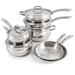 BergHOFF Essentials Belly Shape 12 Piece 18/10 Stainless Steel Cookware Set w/ Metal Lids Stainless Steel in Gray | Wayfair 2219115