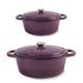 BergHOFF Neo 4Pc Cast Iron Cookware Set w/ 5Qt. & 8Qt. Dutch Ovens w/ Matching Lids Enameled Cast Iron/Cast Iron in Indigo | 10 H x 12 W in | Wayfair