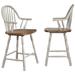 Besthom Oak Selections 41 In. Distressed Light Oak High Curved Back Frame 24 In. Bar Stool Set Of 2 in Gray/Brown | Wayfair BH-B3024A-GO-2