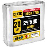 Core Tarps 24 ft. x 30 ft. 20 Mil Heavy Duty Polyethylene Tarp, Waterproof, Rip & Tear Proof Aluminum in Gray/Blue | 1 H x 24 W x 30 D in | Wayfair