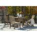 Signature Design by Ashley Round 4 - Person 46.06" Long Outdoor Dining Set Wood in Brown/White | 46.06 W x 46.06 D in | Wayfair PKG013873