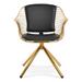 sohoConcept Zebra Stick Swivel Arm Chair Faux Leather/Upholstered in Black/Yellow | 31 H x 24.5 W x 21.5 D in | Wayfair ZEBB-STI-GLD-003