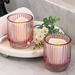 Everly Quinn 6 Piece Glass Tabletop Votive Holder Set Glass in Pink | 3 H x 2.75 W x 2.25 D in | Wayfair EB7A2B5BBDAC408E8F0C2875426C742D