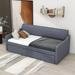 Corrigan Studio® Krishn Twin Size Upholstery DayBed w/ USB Charging Design Upholstered in Gray | 34 H x 41 W x 81 D in | Wayfair