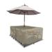 Arlmont & Co. HeavyDuty Multipurpose Waterproof Outdoor Rectangle Dining Table &Chair Set Cover w/ Umbrella Hole in Gray/Brown | Wayfair