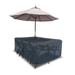 Arlmont & Co. HeavyDuty Multipurpose Waterproof Outdoor Rectangle Dining Table &Chair Set Cover w/ Umbrella Hole in Gray/Blue | Wayfair