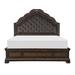 Bloomsbury Market Aansu Tufted Standard Bed Wood & /Upholstered/Faux leather in Brown | 71 H x 67 W x 89 D in | Wayfair