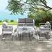 Latitude Run® Alano 4-Person Outdoor Sofa Seating Group w/ Cushions Wood/Metal/Rust - Resistant Metal in White | Wayfair