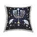 Stupell Happy Hanukkah Starry Pattern Menorah Printed Throw Pillow Design by Susse Linton