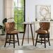 Holmes Armless Faux Leather Tufted High-Back 360 Swivel Counter Stool