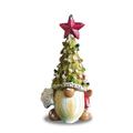 Christmas Gnomes Statues Outdoor Christmas Tree Hat Garden Gnome Statue Resin Gnome Figurine Garden Gnome Statues Outside Decor for Patio Yard Lawn Porch Decorations Ornament Gifts
