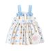 Baby Girls Summer A-Line Dress Casual Flower Print Sleeveless Dress with Cute Bag Beach Party Wear