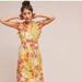Anthropologie Dresses | Anthropologie Nwt 100% Silk Floral Yellow Dress | Size Xs | Color: Red/Yellow | Size: Xs