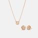 Coach Jewelry | Coach Open Circle Necklace And Tea Rose Stud Earrings Set - Rose Gold | Color: Gold | Size: Os