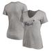Women's NFL Pro Line by Fanatics Branded Heathered Gray New England Patriots Playcaller V-Neck T-Shirt