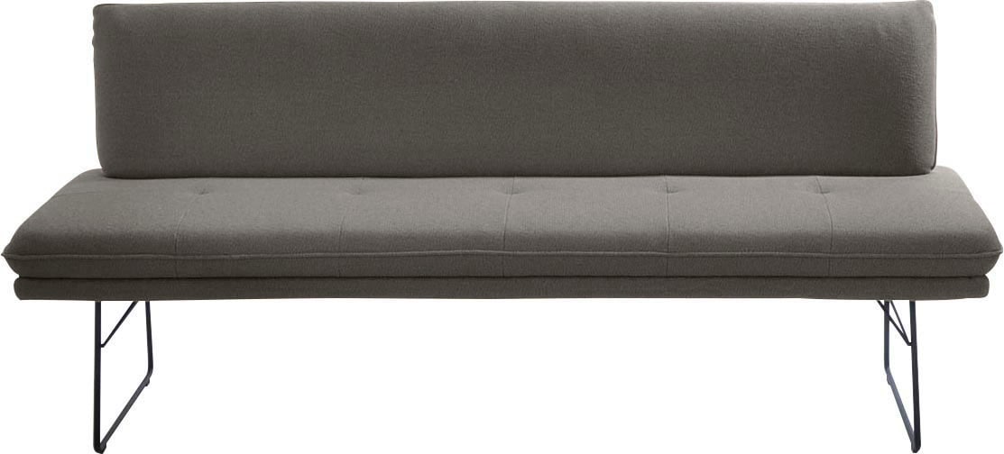 Polsterbank K+W KOMFORT & WOHNEN, braun (schlamm), B:195cm H:87cm T:65cm, Sitzbänke, Polsterbank, Spitzkissenoptik, Sitzsteppung, hoher Sitzkomfort, in 2 Größen wählbar