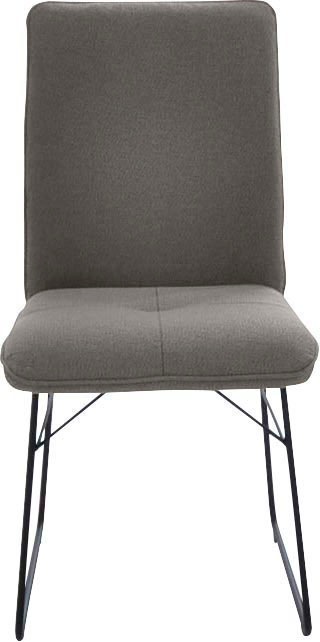 Kufenstuhl K+W KOMFORT & WOHNEN, braun (schlamm, schwarz), B:46cm H:91cm T:62cm, Stühle, Drahtgestell in Metall schwarz, Griff am Rücken, Steppung im Sitz Image