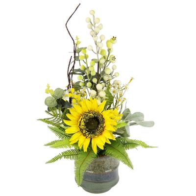 Kunstblume I.GE.A. "Sonnenblume", gelb, B:27cm H:45cm L:27cm, Kunstpflanzen, Im Topf aus Keramik Blumen Arrangement Tischdeko Image