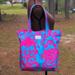 Lilly Pulitzer Bags | Lilly Pulitzer For Estee Lauder Turquoise/Fuschia Canvas Beach/Travel Tote Bag | Color: Blue/Pink | Size: Os