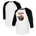 Women's Tiny Turnip White/Black Baltimore Orioles Nacho Helmet 3/4-Sleeve Raglan T-Shirt