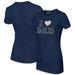 Women's Tiny Turnip Navy Milwaukee Brewers I Love Dad T-Shirt