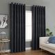 Best Linen Jacquard Eyelet Curtains for Living Room Ring Top Curtain Pair Fully Lined Modern Panels Curtains for Bedroom/Home Office with 2 Free Tie-Backs (Dark Grey, W 90" x L 54")