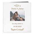 Maverton Photo Album - Customised white cover with a photo frame - 60 black pages - Memory book for couples - Gift for parents - Photo Book for wedding - Together