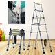 Heavy Duty Telescoping Ladder 5.5FT Aluminum Telescoping Ladder Collapsible Ladder with Handrails and Safety Lock Extension Multi-Purpose Step Ladder Safety and Durable Lightweight for Household Daily