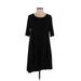 Philosophy Republic Clothing Casual Dress - A-Line Scoop Neck Short sleeves: Black Print Dresses - Women's Size Small