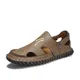 Sandales d'été en cuir véritable pour hommes chaussures classiques souples et respirantes sandales