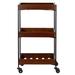 River of Goods 30.5" H x 16" W Winona Mango Wood & Metal Storage Cart on Wheels in Brown | 30.5 H x 16 W x 13.5 D in | Wayfair 20919