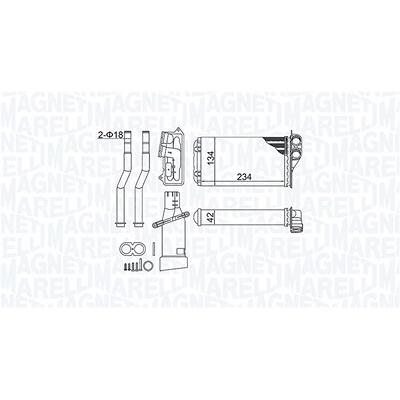 Magneti Marelli Wärmetauscher, Innenraumheizung [Hersteller-Nr. 350218466000] für Citroën, Peugeot, Toyota Image