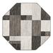 Brown/Gray Octagon 5'3" x 5'3" Area Rug - Ebern Designs Harender Geometric Gray/Brown/Beige Area Rug Polypropylene | Wayfair