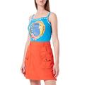 Love Moschino Womens Fancy Cotton-Linen Blend with Embroidery and small Patch Pockets Rock, ORANGE, 40